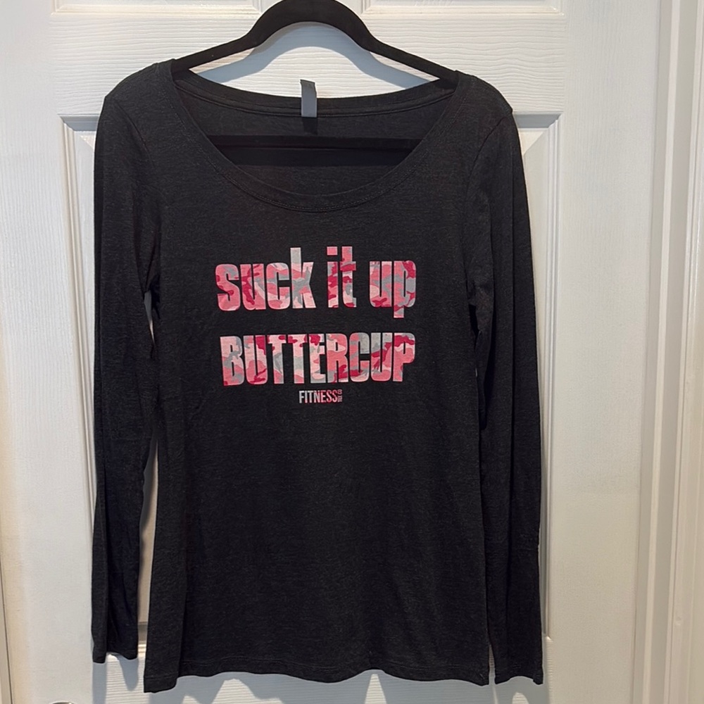 NWOT Fitness TeeBlack size L Long Sleeve Graphic Tee